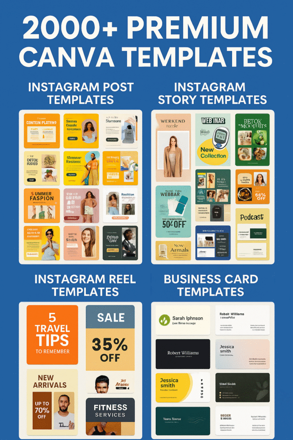 🔥 Ultimate Design Combo – 2000+ Canva Templates + Business Card Bundle (Only ₹99)